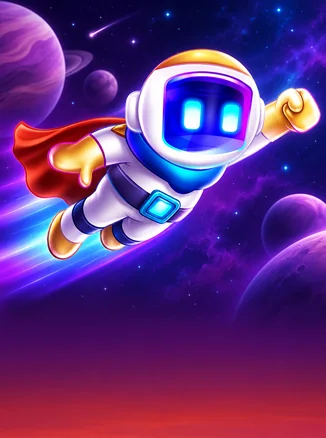 Spaceman — კოსმონავტი თეთრ-ოქროსფერ სკაფანდრში და წითელ მოსასხამში